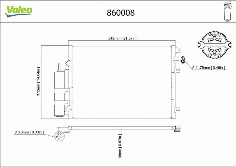 Valeo 860008 - Condensatore, Climatizzatore autozon.pro