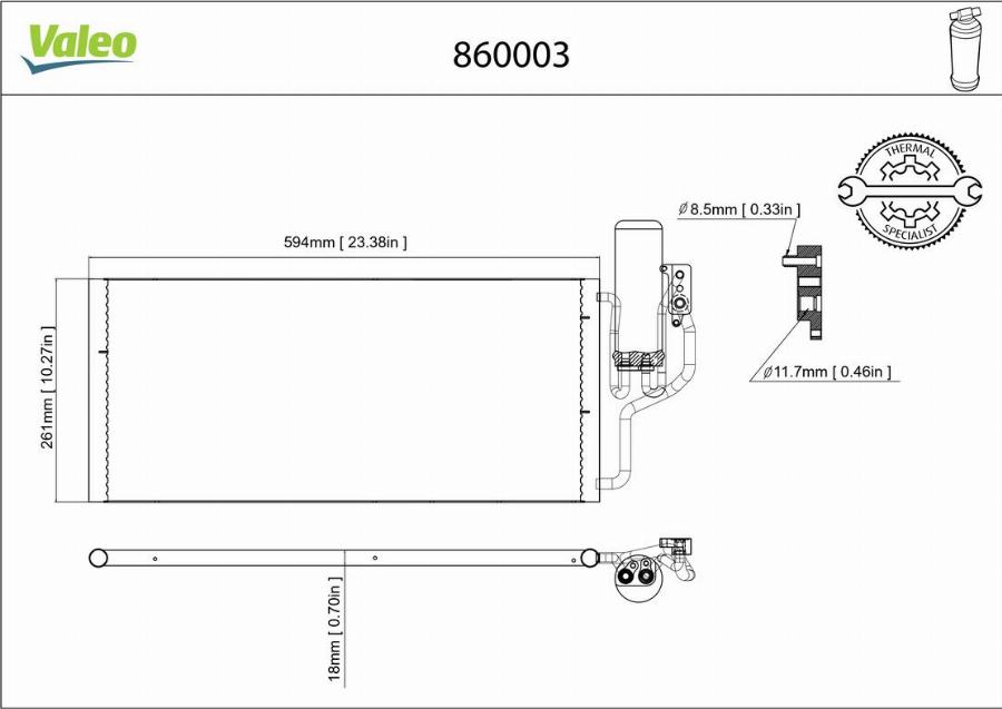 Valeo 860003 - Condensatore, Climatizzatore autozon.pro