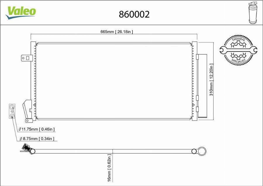 Valeo 860002 - Condensatore, Climatizzatore autozon.pro