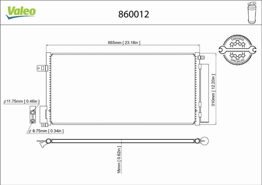 Valeo 860012 - Condensatore, Climatizzatore autozon.pro