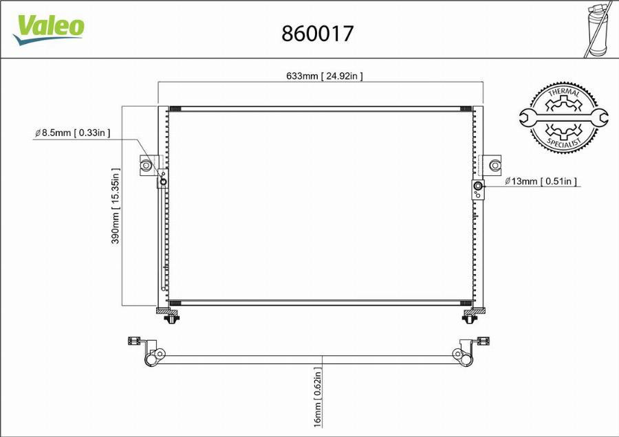 Valeo 860017 - Condensatore, Climatizzatore autozon.pro