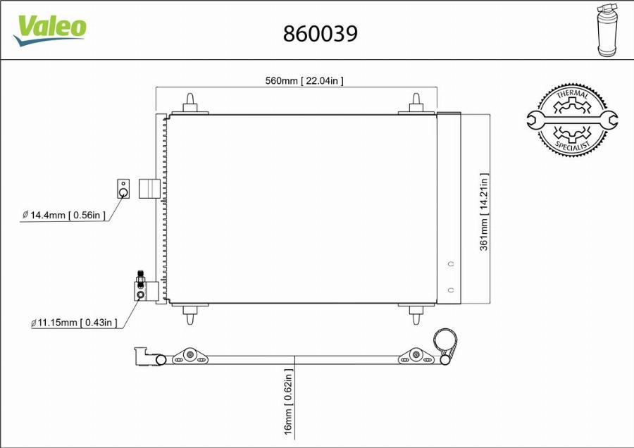 Valeo 860039 - Condensatore, Climatizzatore autozon.pro