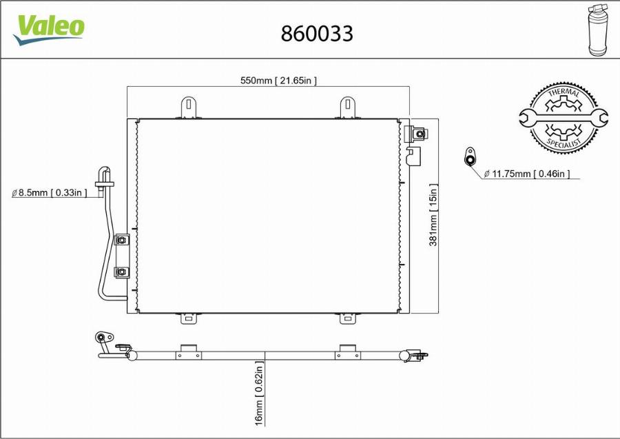 Valeo 860033 - Condensatore, Climatizzatore autozon.pro