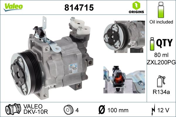 Valeo 814715 - Compressore, Climatizzatore autozon.pro