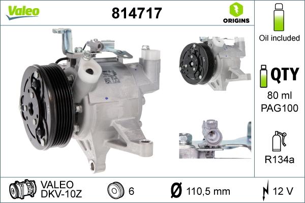 Valeo 814717 - Compressore, Climatizzatore autozon.pro