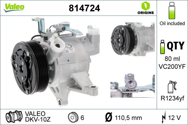 Valeo 814724 - Compressore, Climatizzatore autozon.pro