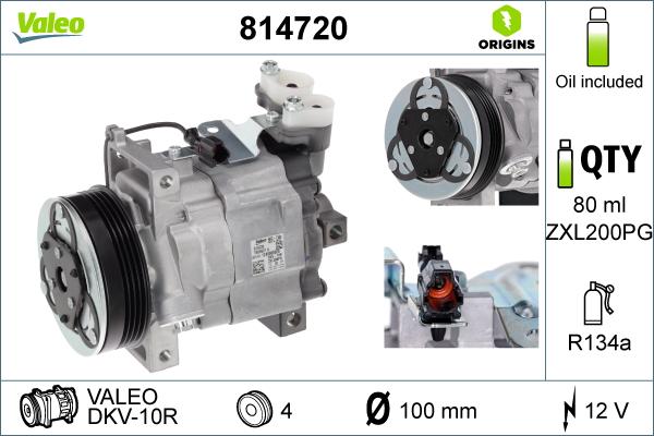 Valeo 814720 - Compressore, Climatizzatore autozon.pro