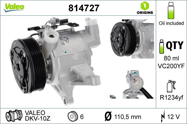 Valeo 814727 - Compressore, Climatizzatore autozon.pro