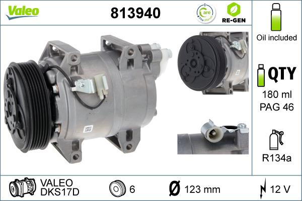 Valeo 813940 - Compressore, Climatizzatore autozon.pro