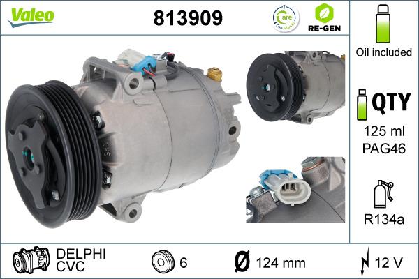 Valeo 813909 - Compressore, Climatizzatore autozon.pro