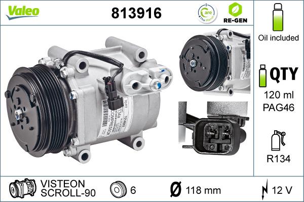 Valeo 813916 - Compressore, Climatizzatore autozon.pro