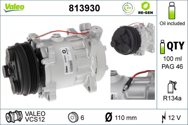 Valeo 813930 - Compressore, Climatizzatore autozon.pro