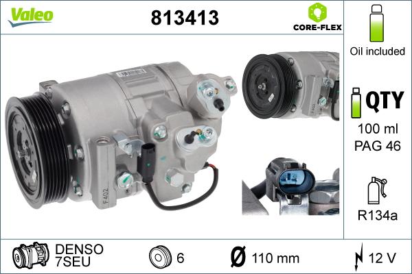 Valeo 813413 - Compressore, Climatizzatore autozon.pro