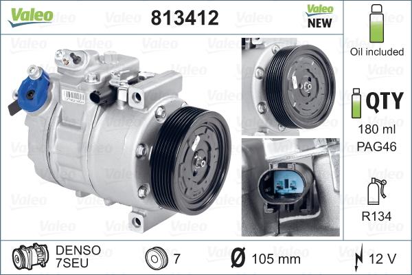 Valeo 813412 - Compressore, Climatizzatore autozon.pro