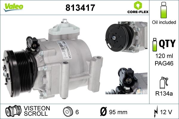 Valeo 813417 - Compressore, Climatizzatore autozon.pro