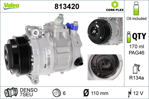 Valeo 813420 - Compressore, Climatizzatore autozon.pro