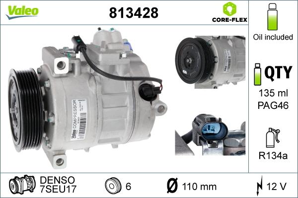 Valeo 813428 - Compressore, Climatizzatore autozon.pro