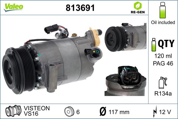 Valeo 813691 - Compressore, Climatizzatore autozon.pro