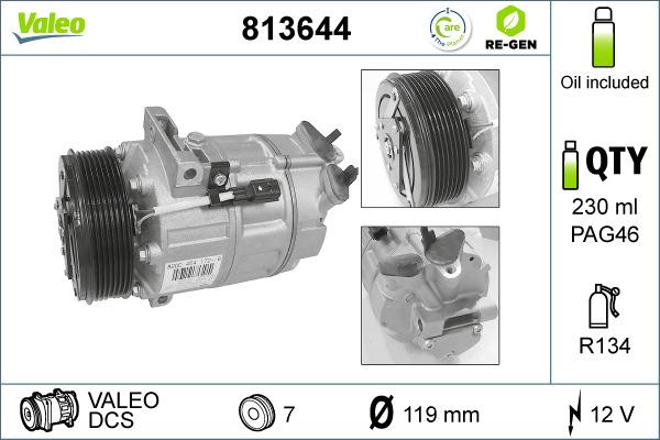 Valeo 813644 - Compressore, Climatizzatore autozon.pro