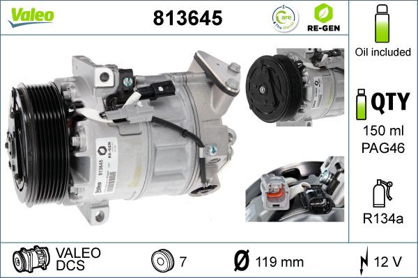 Valeo 813645 - Compressore, Climatizzatore autozon.pro