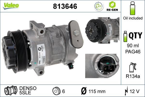 Valeo 813646 - Compressore, Climatizzatore autozon.pro