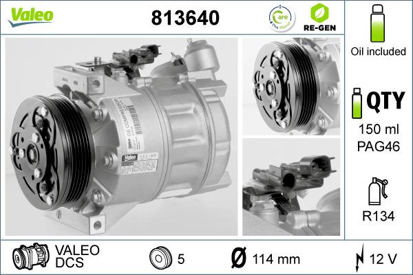 Valeo 813640 - Compressore, Climatizzatore autozon.pro