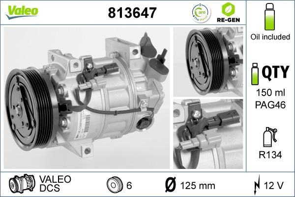 Valeo 813647 - Compressore, Climatizzatore autozon.pro