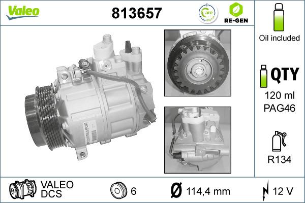 Valeo 813657 - Compressore, Climatizzatore autozon.pro