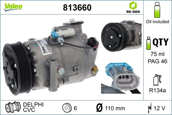 Valeo 813660 - Compressore, Climatizzatore autozon.pro