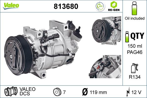 Valeo 813680 - Compressore, Climatizzatore autozon.pro