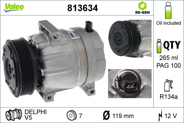 Valeo 813634 - Compressore, Climatizzatore autozon.pro