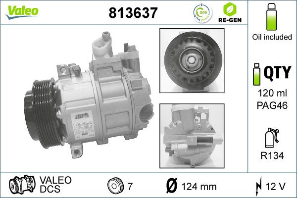 Valeo 813637 - Compressore, Climatizzatore autozon.pro