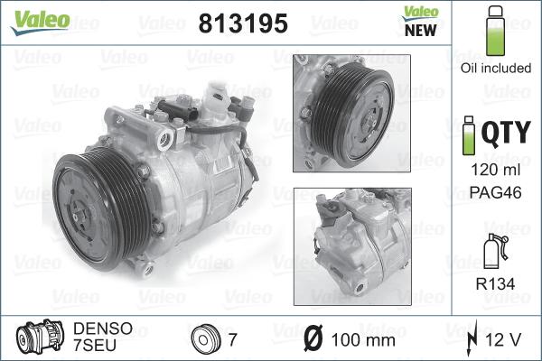 Valeo 813195 - Compressore, Climatizzatore autozon.pro