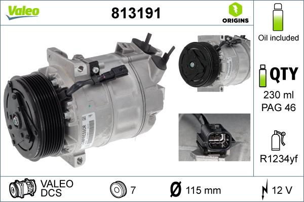 Valeo 813191 - Compressore, Climatizzatore autozon.pro