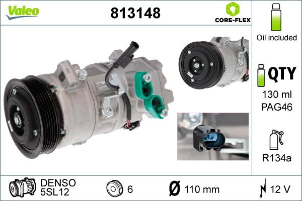 Valeo 813148 - Compressore, Climatizzatore autozon.pro