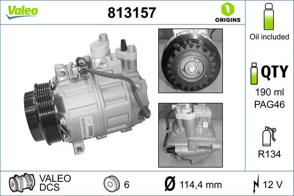 Valeo 813157 - Compressore, Climatizzatore autozon.pro