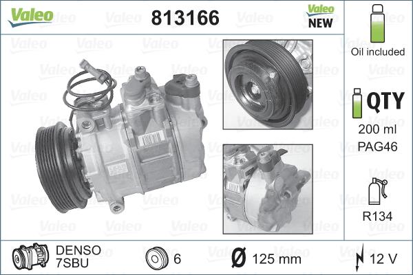 Valeo 813166 - Compressore, Climatizzatore autozon.pro