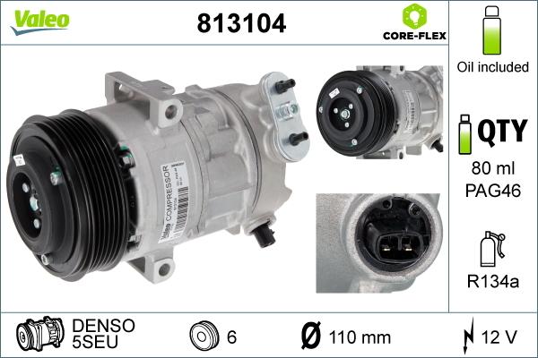 Valeo 813104 - Compressore, Climatizzatore autozon.pro