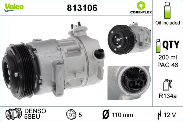 Valeo 813106 - Compressore, Climatizzatore autozon.pro