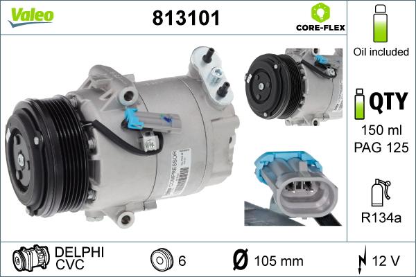 Valeo 813101 - Compressore, Climatizzatore autozon.pro