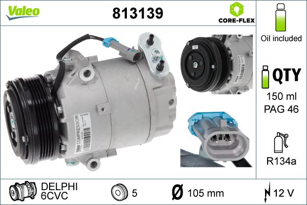 Valeo 813139 - Compressore, Climatizzatore autozon.pro