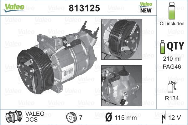 Valeo 813125 - Compressore, Climatizzatore autozon.pro