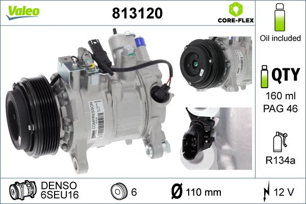 Valeo 813120 - Compressore, Climatizzatore autozon.pro