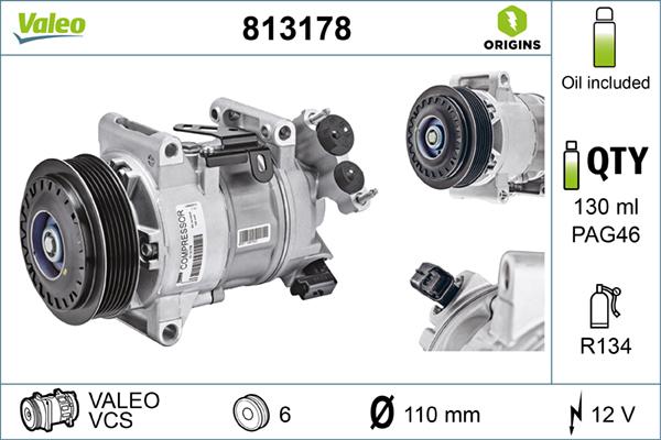 Valeo 813178 - Compressore, Climatizzatore autozon.pro