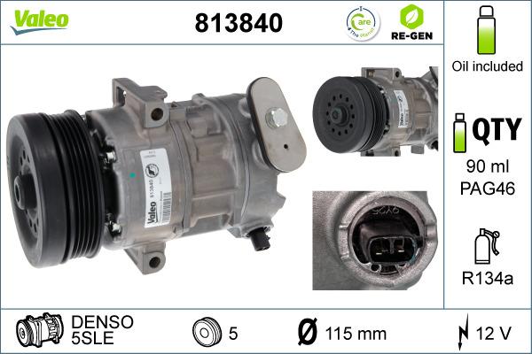 Valeo 813840 - Compressore, Climatizzatore autozon.pro