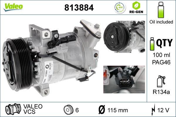 Valeo 813884 - Compressore, Climatizzatore autozon.pro