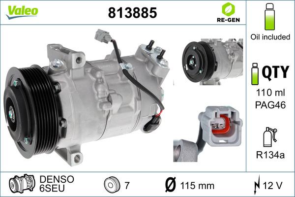 Valeo 813885 - Compressore, Climatizzatore autozon.pro