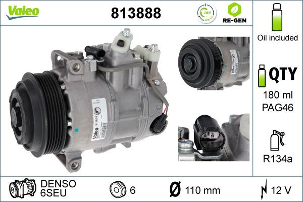 Valeo 813888 - Compressore, Climatizzatore autozon.pro