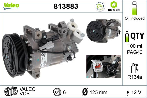 Valeo 813883 - Compressore, Climatizzatore autozon.pro