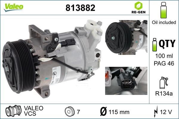 Valeo 813882 - Compressore, Climatizzatore autozon.pro